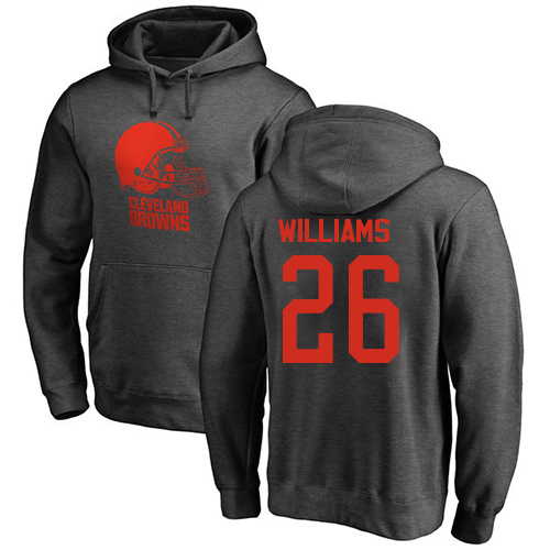 Men Cleveland Browns Greedy Williams Ash Jersey #26 NFL Football One Color Pullover Hoodie Sweatshirt->cleveland browns->NFL Jersey